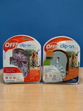2 Pack, OFF! Clip-On Mosquito Repellent Fan Circulated Starter Kit Up To 12 Hrs